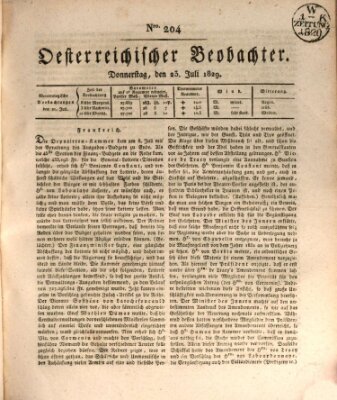 Der Oesterreichische Beobachter Donnerstag 23. Juli 1829