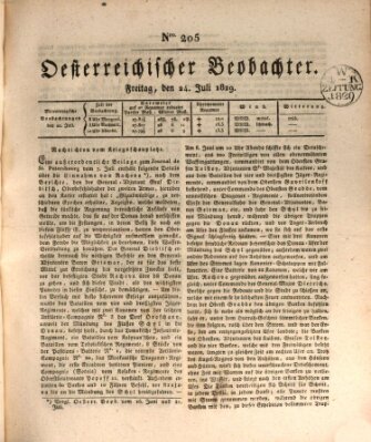 Der Oesterreichische Beobachter Freitag 24. Juli 1829