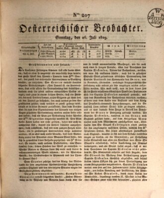 Der Oesterreichische Beobachter Sonntag 26. Juli 1829