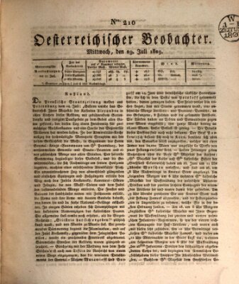 Der Oesterreichische Beobachter Mittwoch 29. Juli 1829