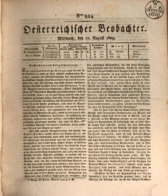 Der Oesterreichische Beobachter Mittwoch 12. August 1829