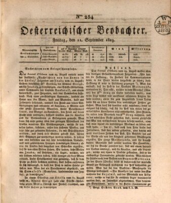 Der Oesterreichische Beobachter Freitag 11. September 1829