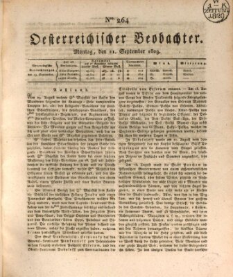 Der Oesterreichische Beobachter Montag 21. September 1829