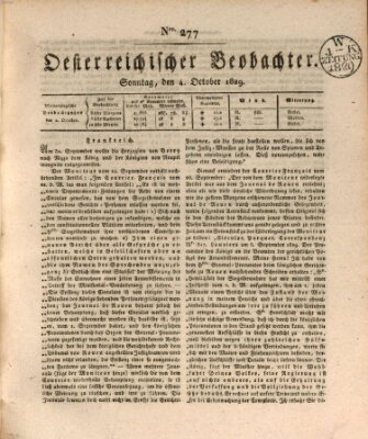 Der Oesterreichische Beobachter Sonntag 4. Oktober 1829