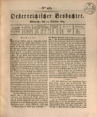 Der Oesterreichische Beobachter Mittwoch 14. Oktober 1829