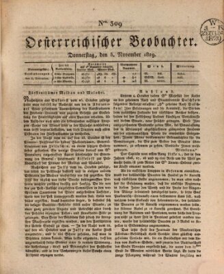 Der Oesterreichische Beobachter Donnerstag 5. November 1829