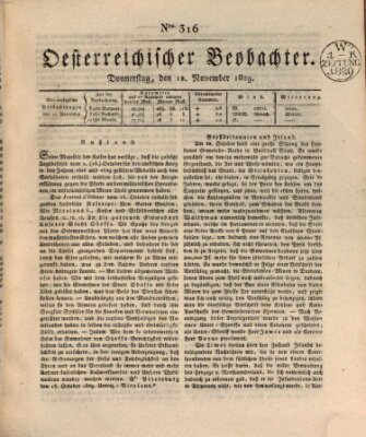 Der Oesterreichische Beobachter Donnerstag 12. November 1829