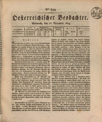 Der Oesterreichische Beobachter Mittwoch 18. November 1829