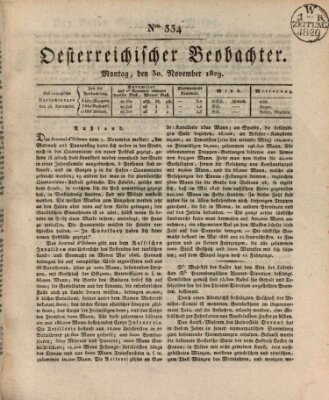 Der Oesterreichische Beobachter Montag 30. November 1829