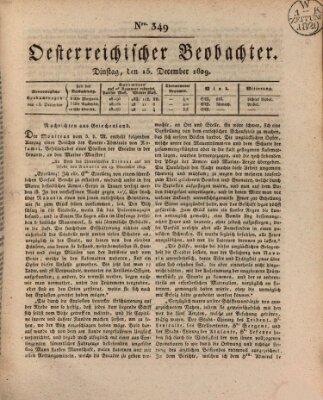 Der Oesterreichische Beobachter Dienstag 15. Dezember 1829