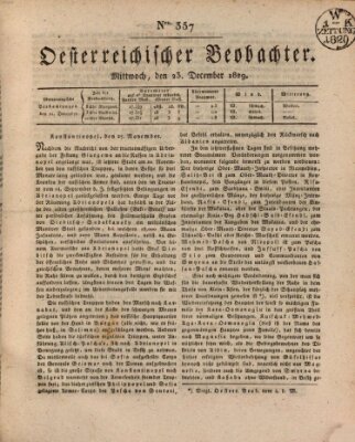 Der Oesterreichische Beobachter Mittwoch 23. Dezember 1829