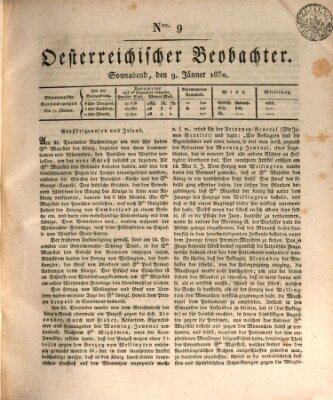 Der Oesterreichische Beobachter Samstag 9. Januar 1830