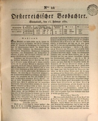 Der Oesterreichische Beobachter Samstag 13. Februar 1830