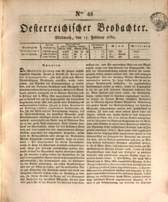 Der Oesterreichische Beobachter Mittwoch 17. Februar 1830