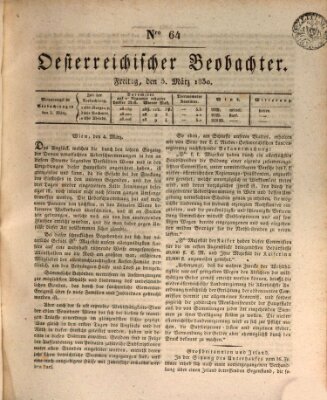 Der Oesterreichische Beobachter Freitag 5. März 1830