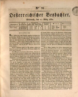 Der Oesterreichische Beobachter Mittwoch 17. März 1830