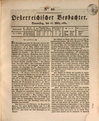 Der Oesterreichische Beobachter Donnerstag 25. März 1830