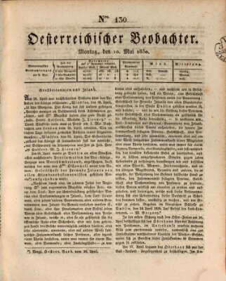 Der Oesterreichische Beobachter Montag 10. Mai 1830