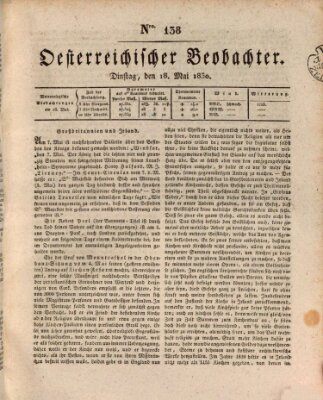 Der Oesterreichische Beobachter Dienstag 18. Mai 1830