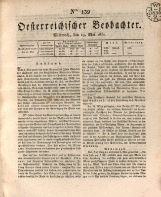 Der Oesterreichische Beobachter Mittwoch 19. Mai 1830