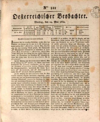 Der Oesterreichische Beobachter Montag 24. Mai 1830