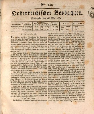 Der Oesterreichische Beobachter Mittwoch 26. Mai 1830