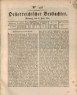 Der Oesterreichische Beobachter Sonntag 6. Juni 1830