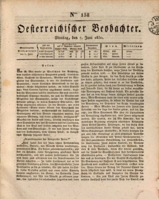 Der Oesterreichische Beobachter Montag 7. Juni 1830