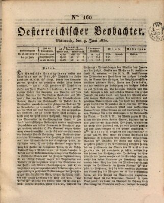 Der Oesterreichische Beobachter Mittwoch 9. Juni 1830