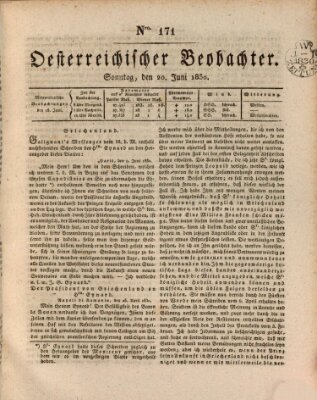 Der Oesterreichische Beobachter Sonntag 20. Juni 1830