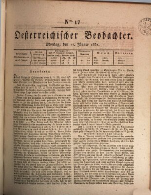 Der Oesterreichische Beobachter Montag 17. Januar 1831