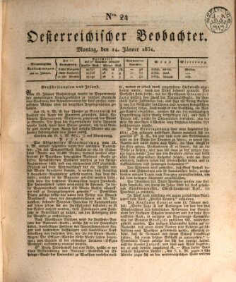 Der Oesterreichische Beobachter Montag 24. Januar 1831