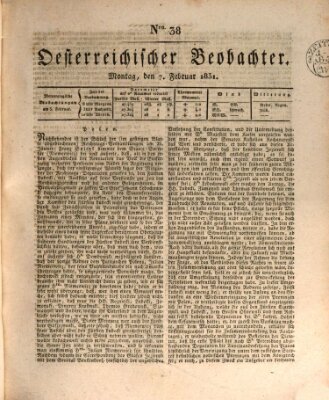 Der Oesterreichische Beobachter Montag 7. Februar 1831