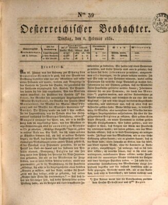 Der Oesterreichische Beobachter Dienstag 8. Februar 1831