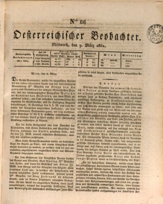 Der Oesterreichische Beobachter Mittwoch 9. März 1831