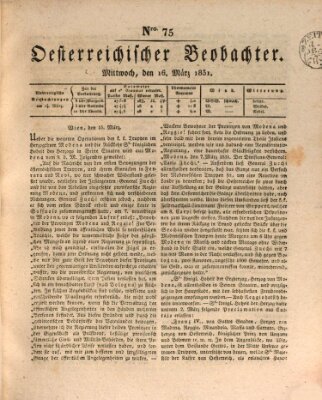 Der Oesterreichische Beobachter Mittwoch 16. März 1831