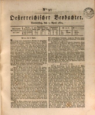 Der Oesterreichische Beobachter Donnerstag 7. April 1831