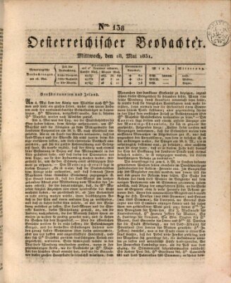 Der Oesterreichische Beobachter Mittwoch 18. Mai 1831