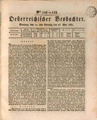 Der Oesterreichische Beobachter Montag 23. Mai 1831