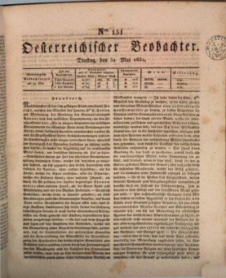 Der Oesterreichische Beobachter Dienstag 31. Mai 1831