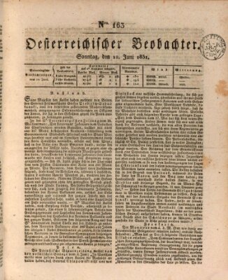 Der Oesterreichische Beobachter Sonntag 12. Juni 1831