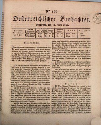 Der Oesterreichische Beobachter Mittwoch 15. Juni 1831