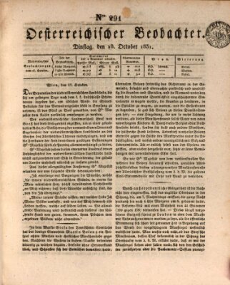 Der Oesterreichische Beobachter Dienstag 18. Oktober 1831