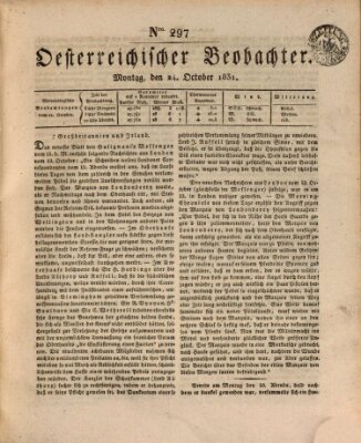 Der Oesterreichische Beobachter Montag 24. Oktober 1831