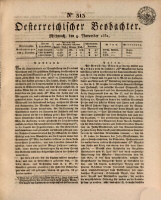 Der Oesterreichische Beobachter Mittwoch 9. November 1831