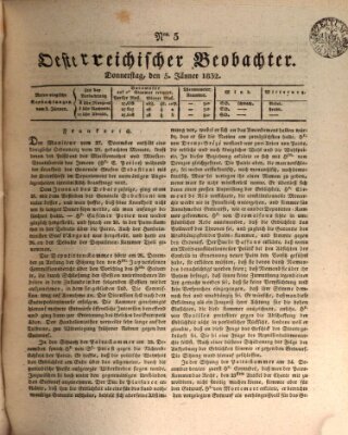 Der Oesterreichische Beobachter Donnerstag 5. Januar 1832