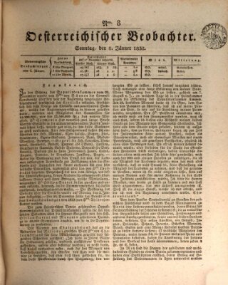 Der Oesterreichische Beobachter Sonntag 8. Januar 1832