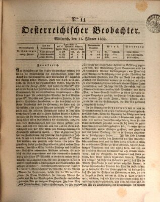 Der Oesterreichische Beobachter Mittwoch 11. Januar 1832