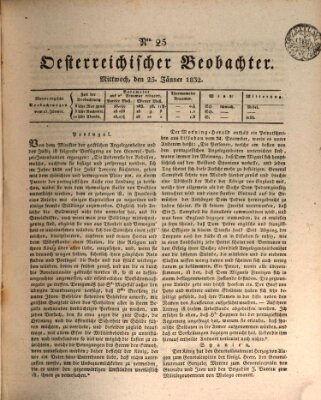 Der Oesterreichische Beobachter Mittwoch 25. Januar 1832