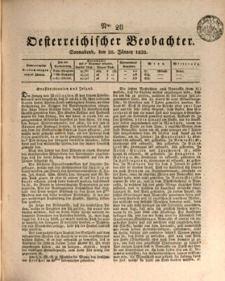 Der Oesterreichische Beobachter Samstag 28. Januar 1832